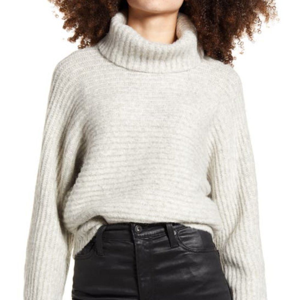 NEW! Leith Dolman Turtleneck Sweater size XS in Light Grey Heather